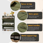 Maupvit Shoe Storage Cabinet with 2 Flip Drawers, Freestanding Shoe Organizer with Metal Legs for Entryway, Narrow Shoe Rack Cabinet, Green