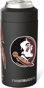 Frost Buddy NCAA Universal Buddy - Fits all - Stainless Steel Can Cooler for 12 oz & 16 oz Regular or Slim Cans & Bottles - Stainless Steel (Florida State Seminoles)