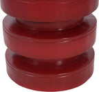 14.2" W Round End Table with 3-Tier Design, Modern MGO Side Table for Indoor Outdoor, Patio Balcony Living Room Accent Furniture, Red Color