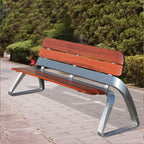 Outdoor Bench, Terrace Garden Leisure Park Seat Beach Chair Metal Cast Iron Frame Home Creative Decor Benches for Outdoors(Brown)
