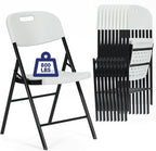 80 Pack Thicker 800 LBS White Folding Chairs, Commercial Grade Folding Chair, Foldable Chairs for Events