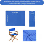 1 Set Director Chair Canvas Replacement with Wood Stick,18.9''L X 15''W Portable Replacement Cover Canvas for Directors Chair (Blue)