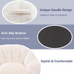 mikibama 41.4" Bean Bag Chair with Arms,Comfy Faux Fur Boneless Beanbag Chairs for Adults and Kids, Channel Tufted Lazy Floor Sofa Chair for Living Room Apartment,Bedroom Dorm(Beige)