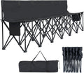 Begonia.K 6 Seats Portable Folding Soccer Benches for Team - Foldable Sideline Bench with Pockets & Carry Bag - Lightweight Team Chair for Football Camp Outdoor Sports Events