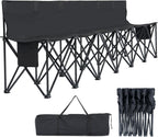 Begonia.K 6 Seats Portable Folding Soccer Benches for Team - Foldable Sideline Bench with Pockets & Carry Bag - Lightweight Team Chair for Football Camp Outdoor Sports Events