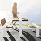 Garden Stainless Steel Outdoor Benches, Armless Long Leisure Chairs for Gardens, Courtyards, and Terraces Seat(Large)