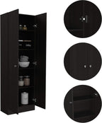 Multistorage Pantry Cabinet,Five Shelves,Double Door Cabinet for Kitchen,Laundry,Living Room,Bedroom-Black,23.6 * 11.8 * 11.8