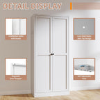 CIATRE 61" White Metal Kitchen Pantry Cabinet - Heavy Duty Freestanding Storage with 4 Adjustable Shelves (110lb Capacity), Organizer for Kitchen, Pantry, Living Room