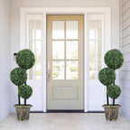 Goplus 3 FT Artificial Boxwood Topiary Tree, Sun-Protective Triple Ball Fake Plants Shrubs, Evergreen Faux Potted Plants for Indoor Outdoor Home Office Front Porch Decor