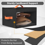 kushon Upgraded Hat Storage Box for Women & Men,Closet Hat Boxes Organizer Bag with Dustproof Lids,Cowboy Hat Box,Hat Carrier Case For Travel