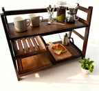 3 Tier Bamboo Matcha Station, coffee station organizer Shelf | for Kitchen Countertop, Tea Bar - Matcha Powder, Tools & Cup Organizer for Matcha Lovers, Home Baristas.
