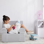 Heritage Kids Grey Everywhere Foam Armchair with Carry Handle and Removable Cover,25"x21"x22",Ages 3+