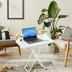Garvee Folding Table, Plastic Personal Foldable Tables, Adjustable Rectangular Dining Table, Simple Bedside Square Table, for Party, Dining, Events, Picnic Indoor, Outdoor, Camping, 76 * 50Cm