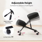 Kneeling Chairs Linen Ergonomic Home Office Chair Adjustable Height Seat Rolling Wheels Comfort Thick Cushion Work Stool Improve Posture Chairs