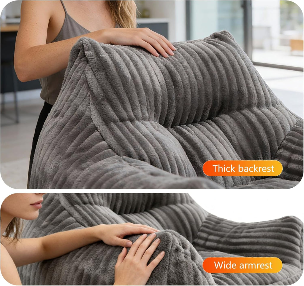 Bean Bag Chair for Adults, Oversized Memory Foam Bean Bag Chairs, Soft Corduroy Comfy Lounge Chair for Bedroom, Living Room & Reading Nook, Floor Chair Sofa