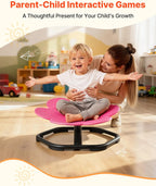 VEVOR Kids Swivel Chair, 220 lbs Capacity, Flower Shape Sensory Spinning Chair, Autistic Kids Sensory Toy Seat with Non-Slip Metal Base, Toddler Sit & Spin Seat for Coordination Balance Focus, Rose