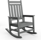 Garvee 2-Tier Outdoor Rockiong Chair 18 x 15 inch, HDPE Patio End Tables for Pool Deck Indoor Backyard, Gray