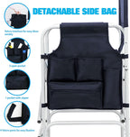 AQNIEGEP Makeup Chair for Makeup Artist 41" Tall Folding Directors Chair Makeup Artist Chair for Clients Directors Chair with Side Table Cup Holder Footrest Bags 400 lbs Load