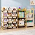 Toy Storage Organizer with 3 Shelves and 12 Bins, 2-Tier Bookshelf/Bookcase with Storage Box, Kids Bin Shelf, Toys Box for Bedroom, Playroom, Organization Room Decor, White