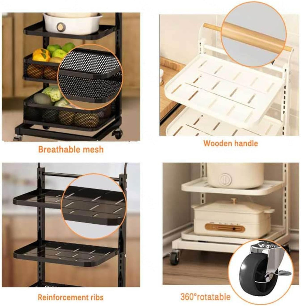 Saucepan Lid nizer with Free Standing Pan Rack for Kitchen Drawer Countertop Shelves White/Black Microwave Storage 4 Boards 2 Baskets