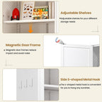 Kitchen Pantry Storage Cabinet, 72" H Storage Cabinet with 2 Drawers and Adjustable Shelves, Spacious Cupboard with Round Handles, Metal Kitchen Cabinet for Dining Room, Living Room, White