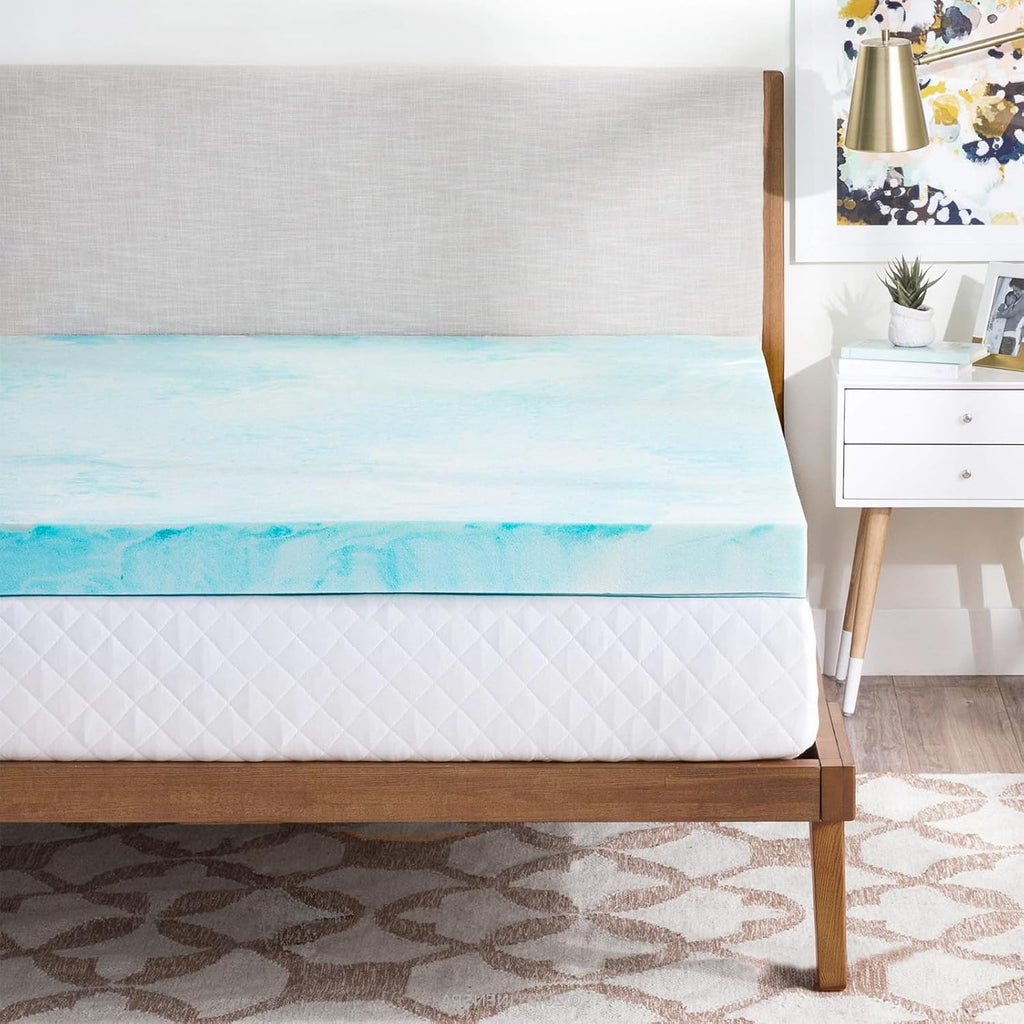 OLIXIS 3 Inch Queen Size Gel Infused Memory Foam Mattress Topper, a Soft Breathable Cooling Bed Pad, a Comfortable Bed Mattress Overlay for Bedroom, RV, Camper and Sleeper Sofa, CertiPUR-US Certified
