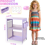 Purple Nightstand, End Table with Hooks and Holder, Kids Nightstand for Bedroom, Toddler Bedside Table, Small Desk for Girls, Coffee Table for Living Room, Dorm, Office (Purple)