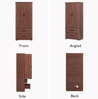 71" Kitchen Pantry with 2 Large Drawers,Embossed Texture Freestanding Cupboard with 8 Door Shelves and 3 Shelves,for Dining Room Living Room (Laundry Brown#i)