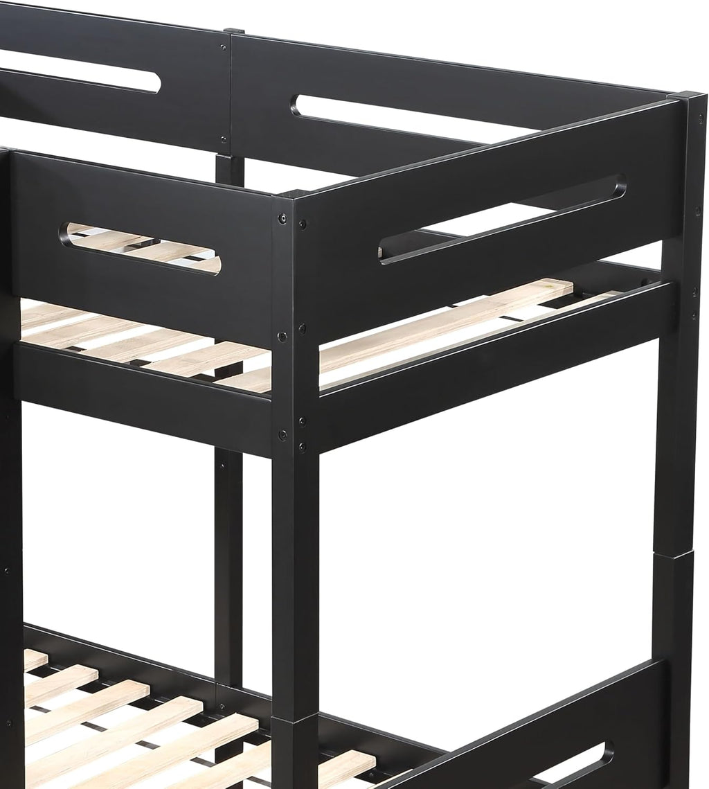 Black Twin,Twin Bunk Bed with Ladder