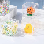 KissYou Acrylic Box Clear Box with Lid Acrylic Square Cube,24 Pack Small Plastic Storage Box Birthday Wedding Graduation Party Decoration