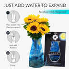 MODGY Collapsible and Expandable Plastic Flower Vase, Unbreakable, Foldable, Decorative Modern Centerpieces, Table Decorations, Van Gogh Starry Night, 1 Pack