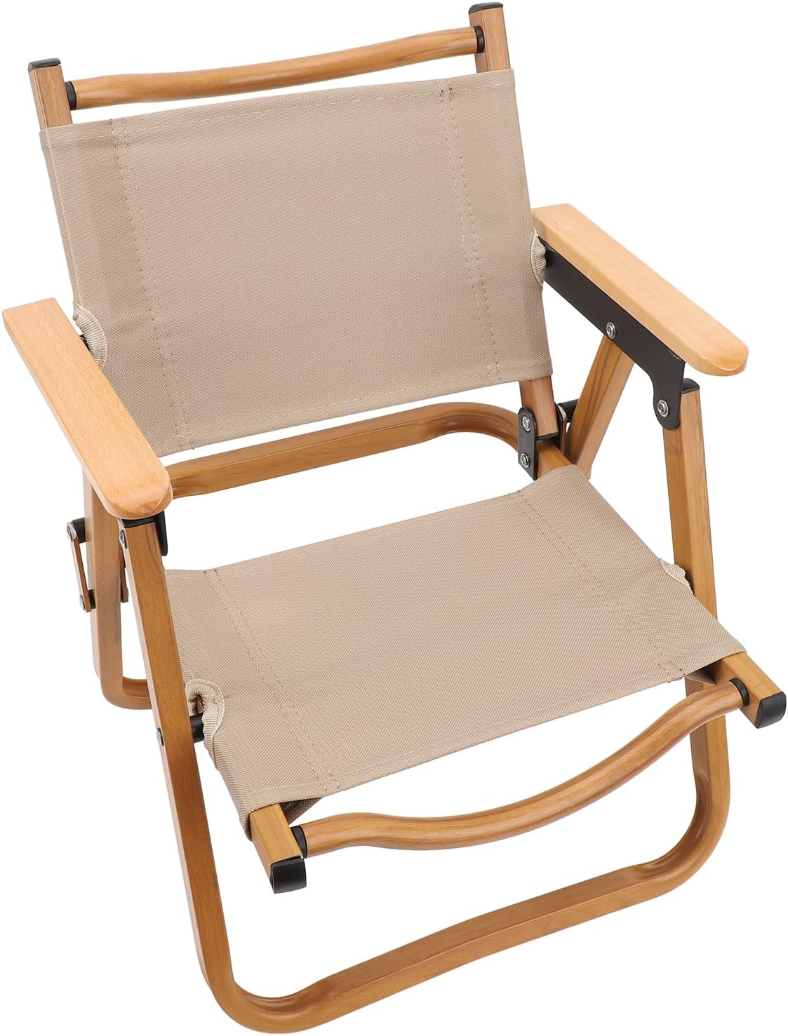 GOWENIC Kids Camping Chair, Portable Folding Camp Chair for Children, Aluminum Alloy Wood Grain Canvas Toddler Chair, Ideal for Beach Outdoor Backyard