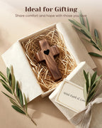 10-Pack Wooden Cross Fidget, Handmade Pocket Wood Crosses, Cross My Heart | Encouragement Gift, Relieve Anxiety for Yourself, Inspirational Easter Gift for Christian Faith, Prayer, Father Day Gifts
