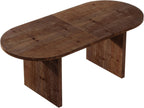 Tribesigns 63-Inch Oval Dining Table, Farmhouse Solid Wood Kitchen Table for 4-6, Large Dinner Furniture with Double Pedestal for Dining Room