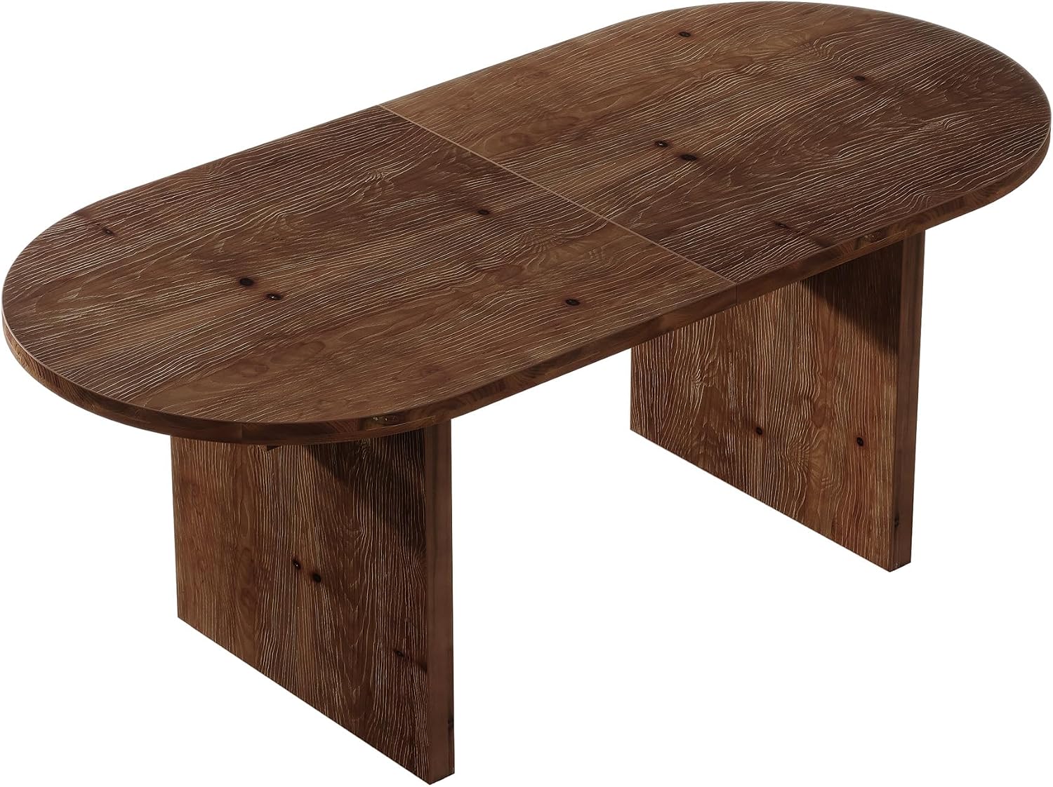 Tribesigns 63-Inch Oval Dining Table, Farmhouse Solid Wood Kitchen Table for 4-6, Large Dinner Furniture with Double Pedestal for Dining Room