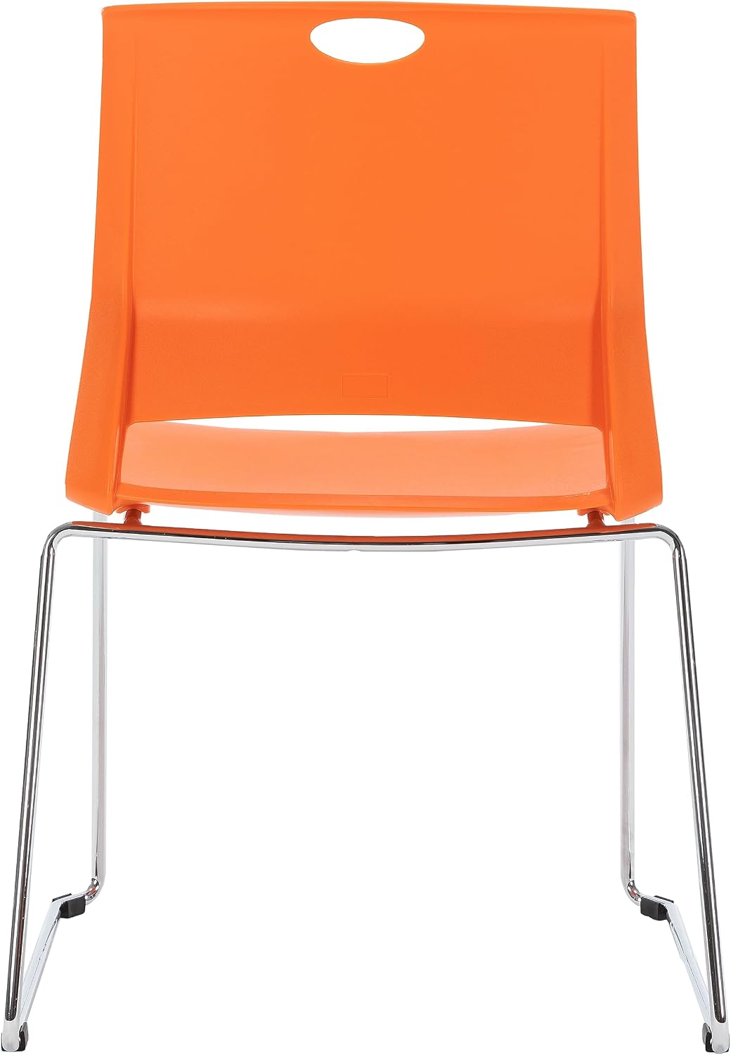 Sidanli Orange Stacking Chairs for Classroom, Plastic Stackable Chairs for Conference Room, Orange Chairs Set of 4.