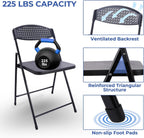 Lightweight Plastic Folding Chair with Non-Slip feet, Stackable Design for Easy Storage, Suitable for Parties, Camping, picnics, backyards, patios, banquets, Weddings, and Additional Home use