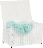 Household Essentials Arctic White Woven Paper Rope Chest with Iron Accents