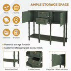 Green Entryway Table with Storge, Mid-Century Modern Console Table with 2 Drawers, Retro Narrow Long Behind Couch Sofa Table for Living Room, Foyer, Hallway