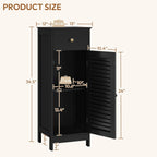 Yaheetech 34.5”H Bathroom Storage Cabinet, Narrow Floor Cabinet with 1 Drawer & 1 Door,Slim Storage Organization for Bathroom,Living Romm,Hallway,Corner,Small Space,Black