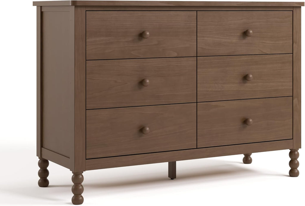 Storkcraft Rio 6 Drawer Dresser, Hazelnut | GREENGUARD Gold Certified, Wood Dresser for Kids Bedroom, Kids & Nursery Storage Chest, Safety Interlocking Drawers, Nursery