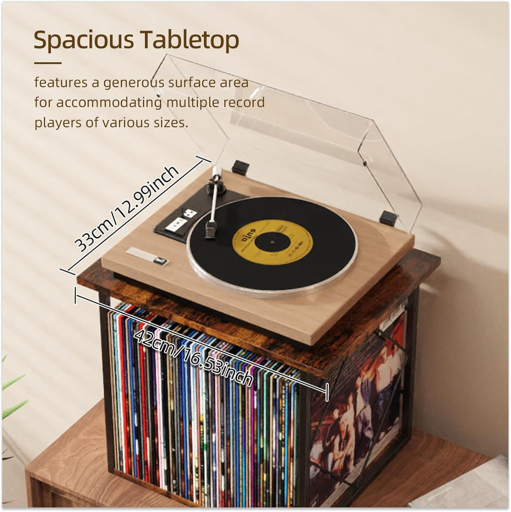 Record Storage Holder for 70-100 Lps, Vinyl Records Holder for Display Albums, Vinyl Record Shelf Crate Organizer, Display Frame for Albums, Magazine, Book, File, for 12" Turntables