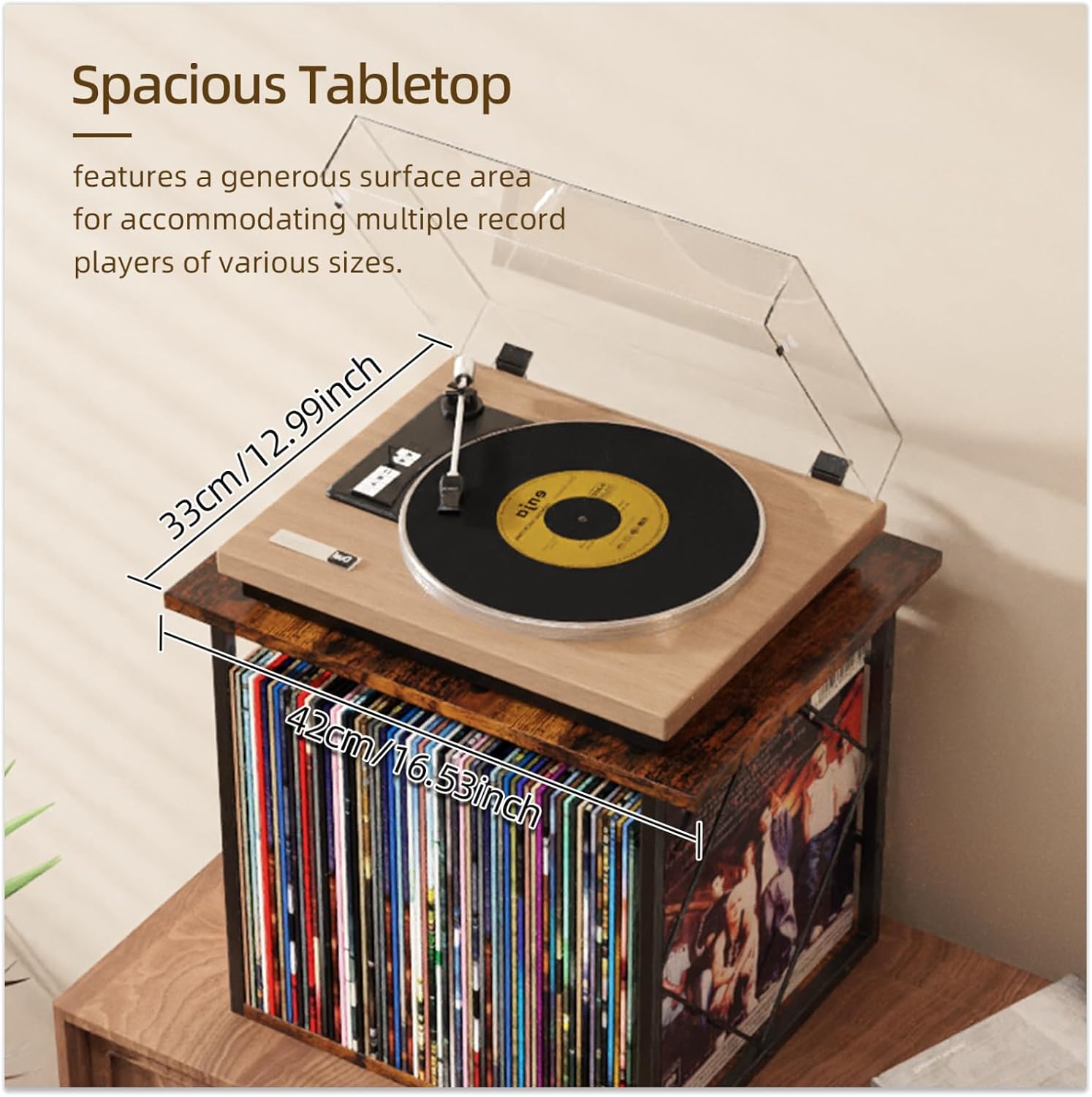 Record Storage Holder for 70-100 Lps, Vinyl Records Holder for Display Albums, Vinyl Record Shelf Crate Organizer, Display Frame for Albums, Magazine, Book, File, for 12" Turntables