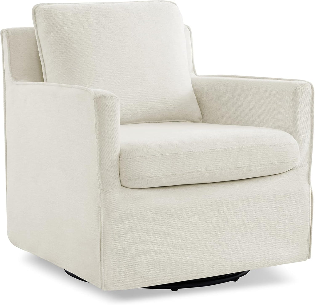 KISLOT Swivel Accent Chair with Ottoman, Rocking Recliner 360 Degree Swivel Armchair Machine-Washable Cover for Nursery Living Room Bedroom