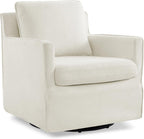 KISLOT Swivel Accent Chair with Ottoman, Rocking Recliner 360 Degree Swivel Armchair Machine-Washable Cover for Nursery Living Room Bedroom