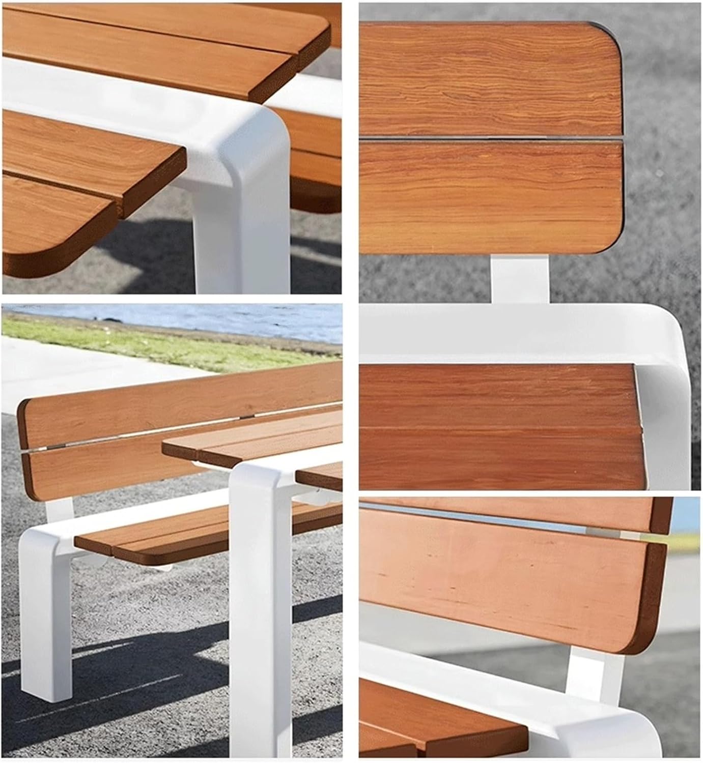 Garden Stainless Steel Outdoor Benches, Armless Long Leisure Chairs for Gardens, Courtyards, and Terraces Seat(Large)