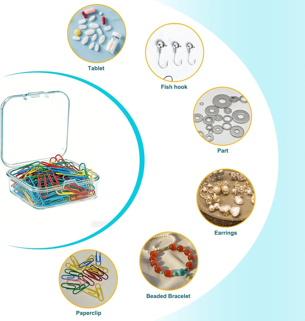 Bead Organizer Box 8-Piece Small Beads Storage Cases and Plastic Container with Hinged Lids Containers for Jewelry Making, Bracelet Crafts and DIY Projects