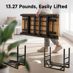 31.5-inch Small Folding Table, no Assembly Required, Suitable for use in Small Spaces Such as bedrooms, Apartments, Dormitories, etc., Easy to fold and Portable (Light Wood)