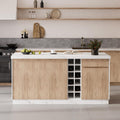 homary Kitchen Island with Storage & LED, 72" White Wood Islands with Wine Rack, Drawers & Shelves, Modern Kitchen Table for Dining Room, Prep & Gatherings, Without Chair