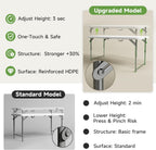 Folding Table 4 Foot - 2-Position Adjustable Height, Heavy Duty 400 lbs Capacity - Portable Tables Folding for Camping, Party, Indoor & Outdoor Use, 1 Pack
